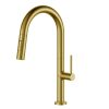 luxury brushed gold brass pull out hot and cold water anti splas
